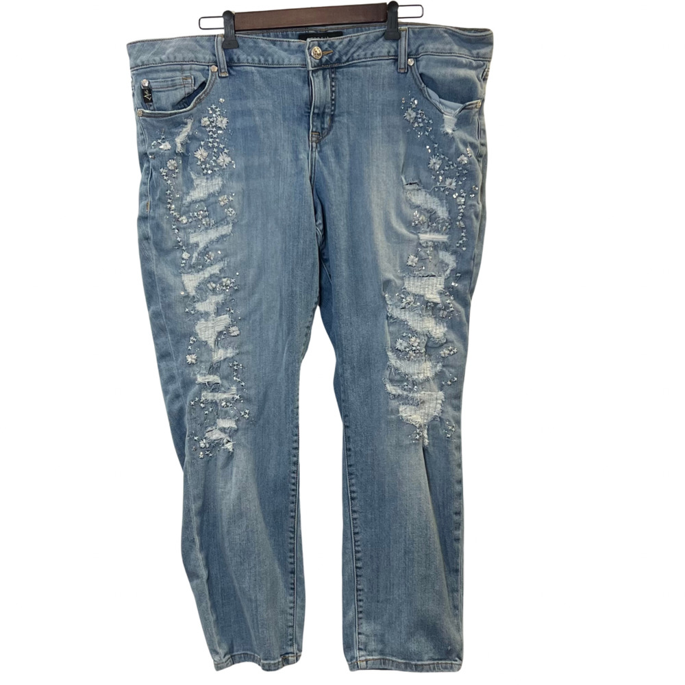Torrid Women's Distressed Embellished Boyfriend Jeans Size 22